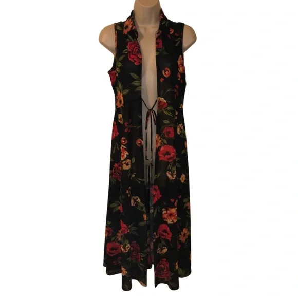 chinese dress ladies Sheer Lace Kimini Maxi Cardigan Denim Blue